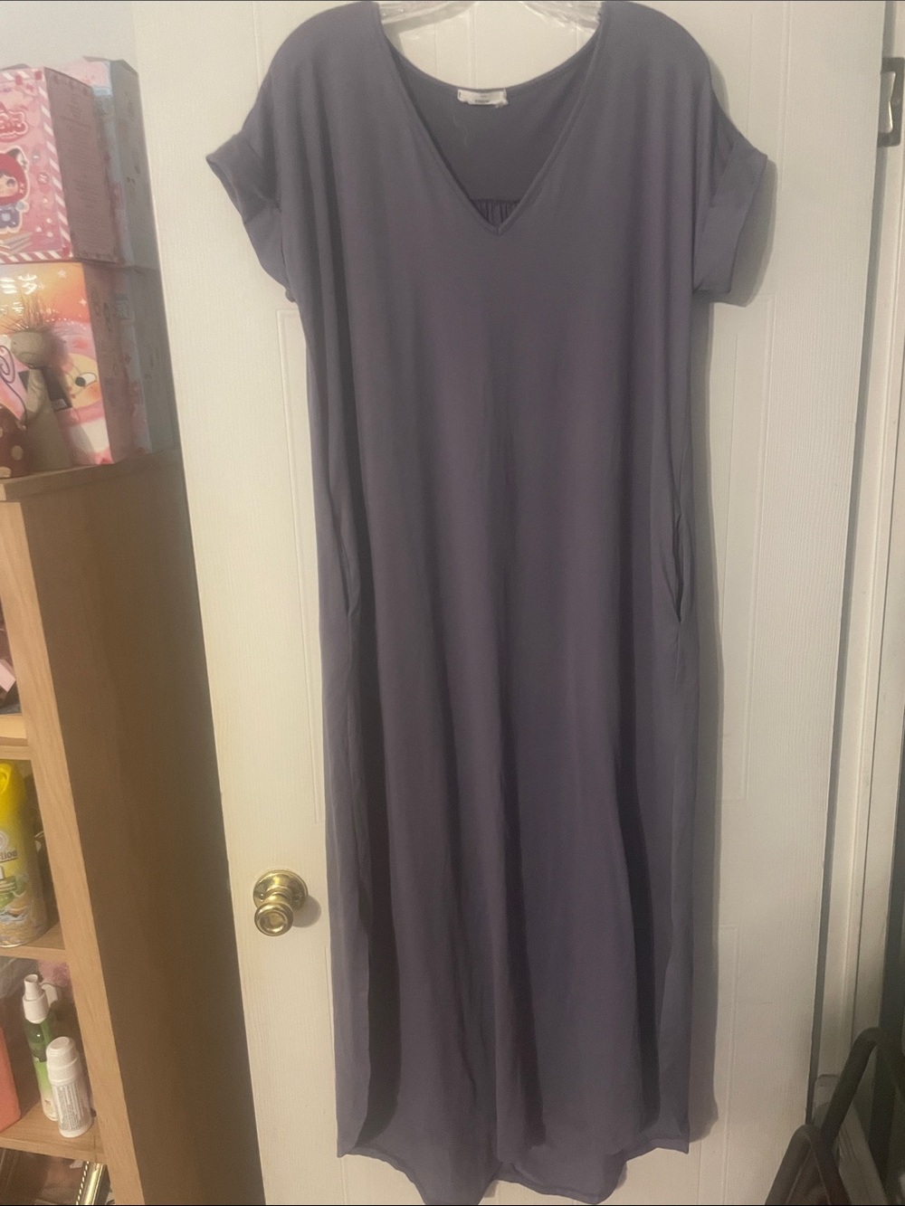 entro V-Neck Maxi Dress in Charcoal